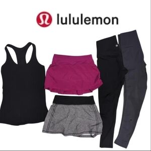 5 piece Lululemon Bundle Size 0A mix of Lululemon clothing:🖤 Fitted tank🩶
